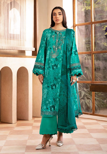 3 Pc Unstitched Embroidered Slub Lawn Suit | MB-CUS25-910A