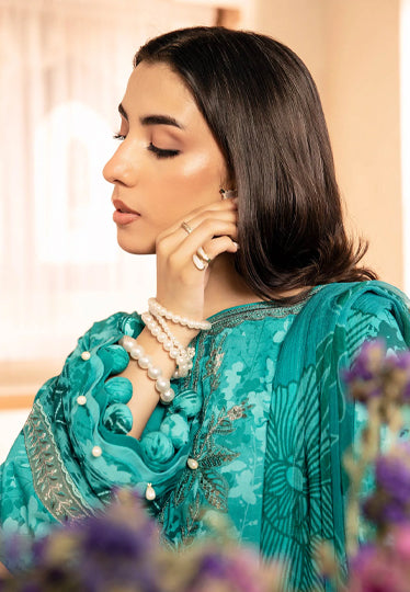 3 Pc Unstitched Embroidered Slub Lawn Suit | MB-CUS25-910A