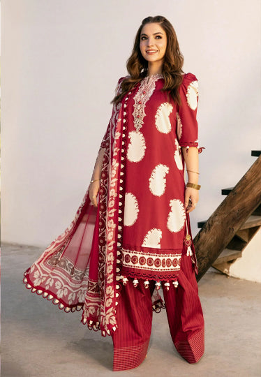 3 Pc Unstitched Embroidered Slub Lawn Suit | MB-CUS25-911A