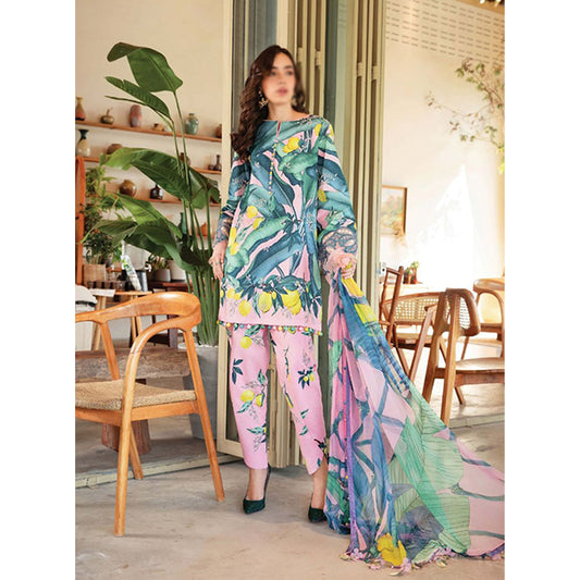 3 Piece Unstitched Printed Lawn Suit | MPT-2503-B