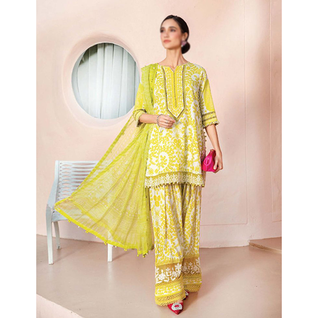 3 Piece Unstitched Printed Lawn Suit | MPT-2504-A