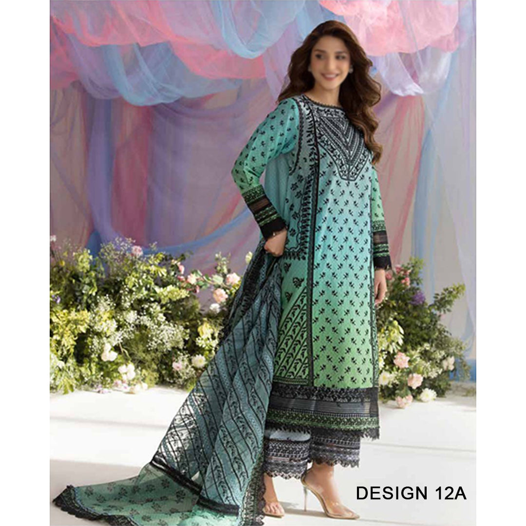 Design 12A Luxury Lawn 2025 Unstitched