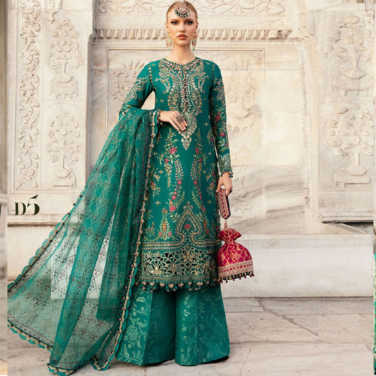 Unstitched Embroidered Cotton Satin Suit | CST-805