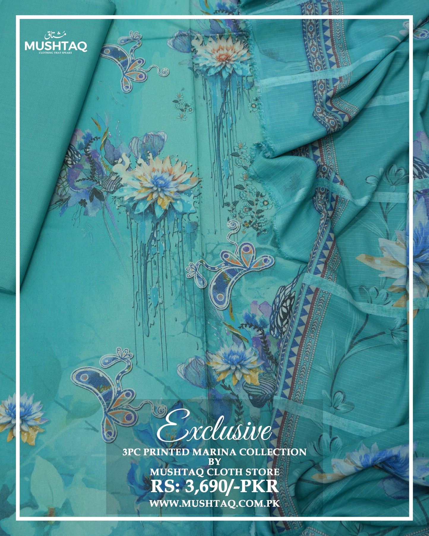 Exclusive 3Pcs Printed Marina Collection Design - 3