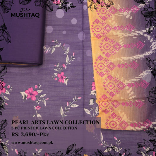 Pearl Arts 3Pcs Lawn Collection Design - 10