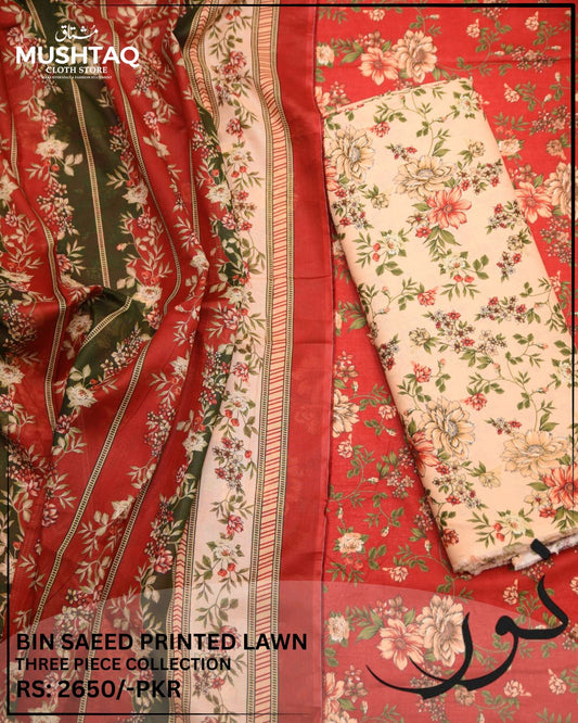 Bin Saeed 3pcs Lawn Collection Design - 2