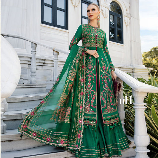 Unstitched Embroidered Cotton Satin Suit | CST-811