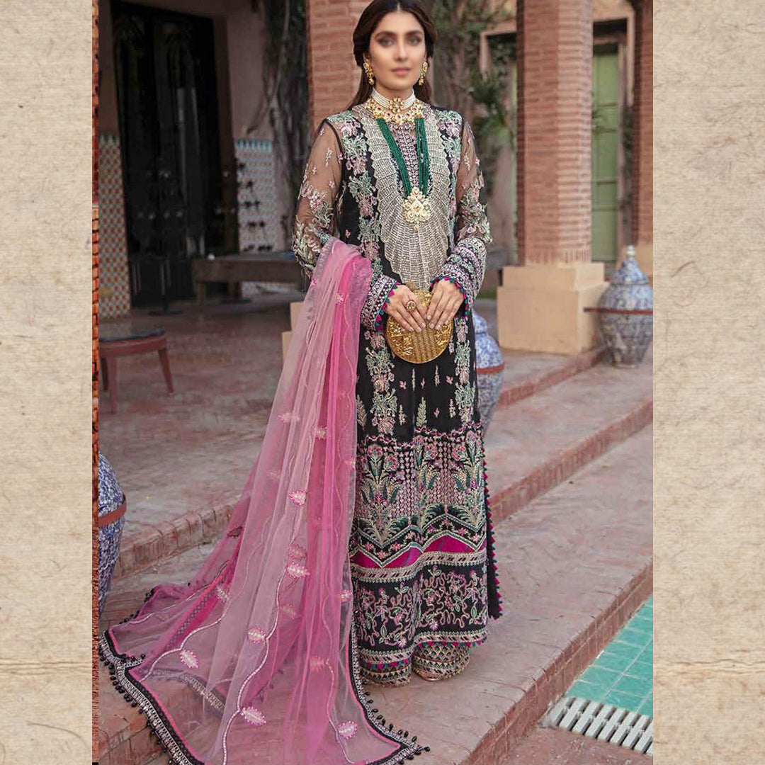 Afrozeh Embroidered Net Suits Unstitched 3 Piece