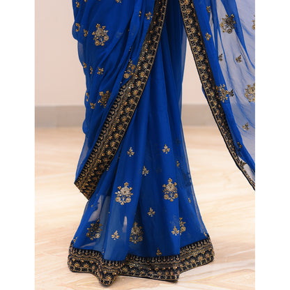 MCS BRIDAL BLUE SAREE