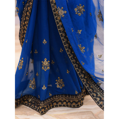 MCS BRIDAL BLUE SAREE