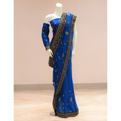 MCS BRIDAL BLUE SAREE