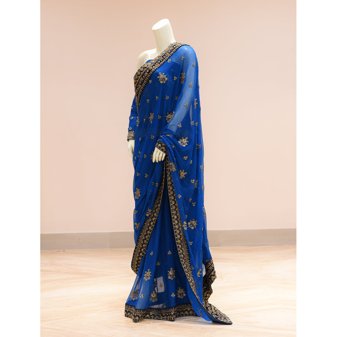 MCS BRIDAL BLUE SAREE