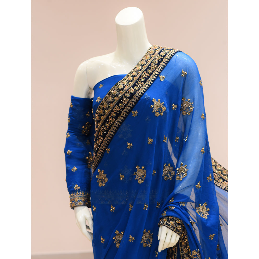 MCS BRIDAL BLUE SAREE