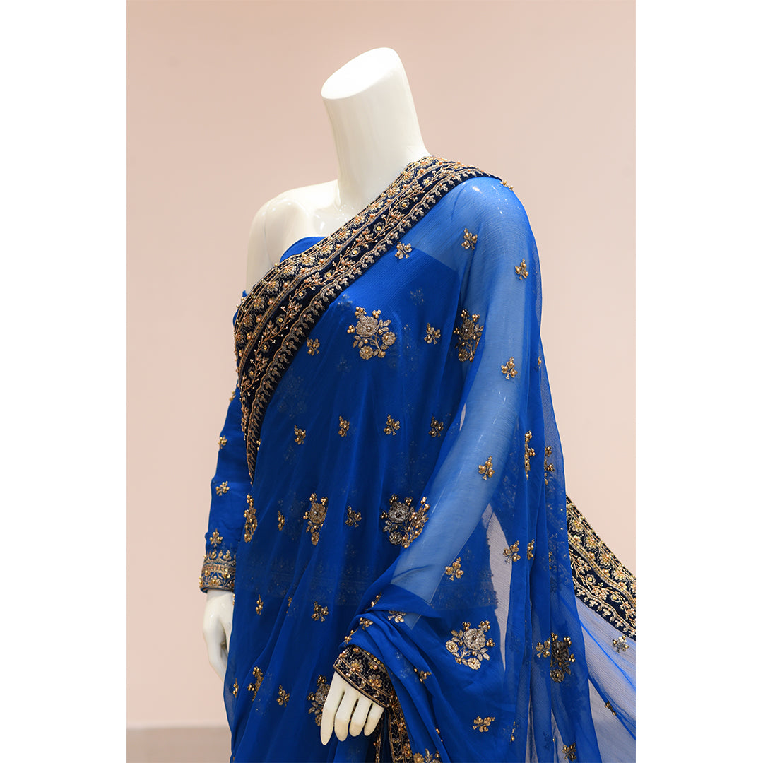 MCS BRIDAL BLUE SAREE