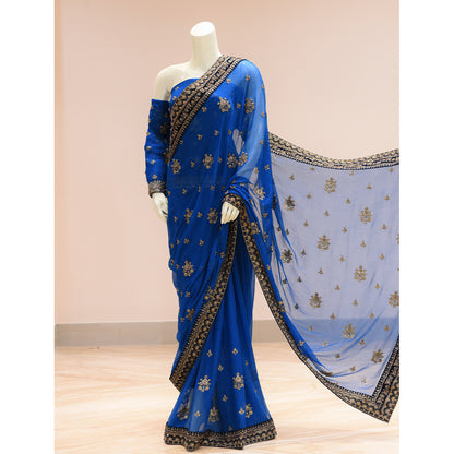 MCS BRIDAL BLUE SAREE