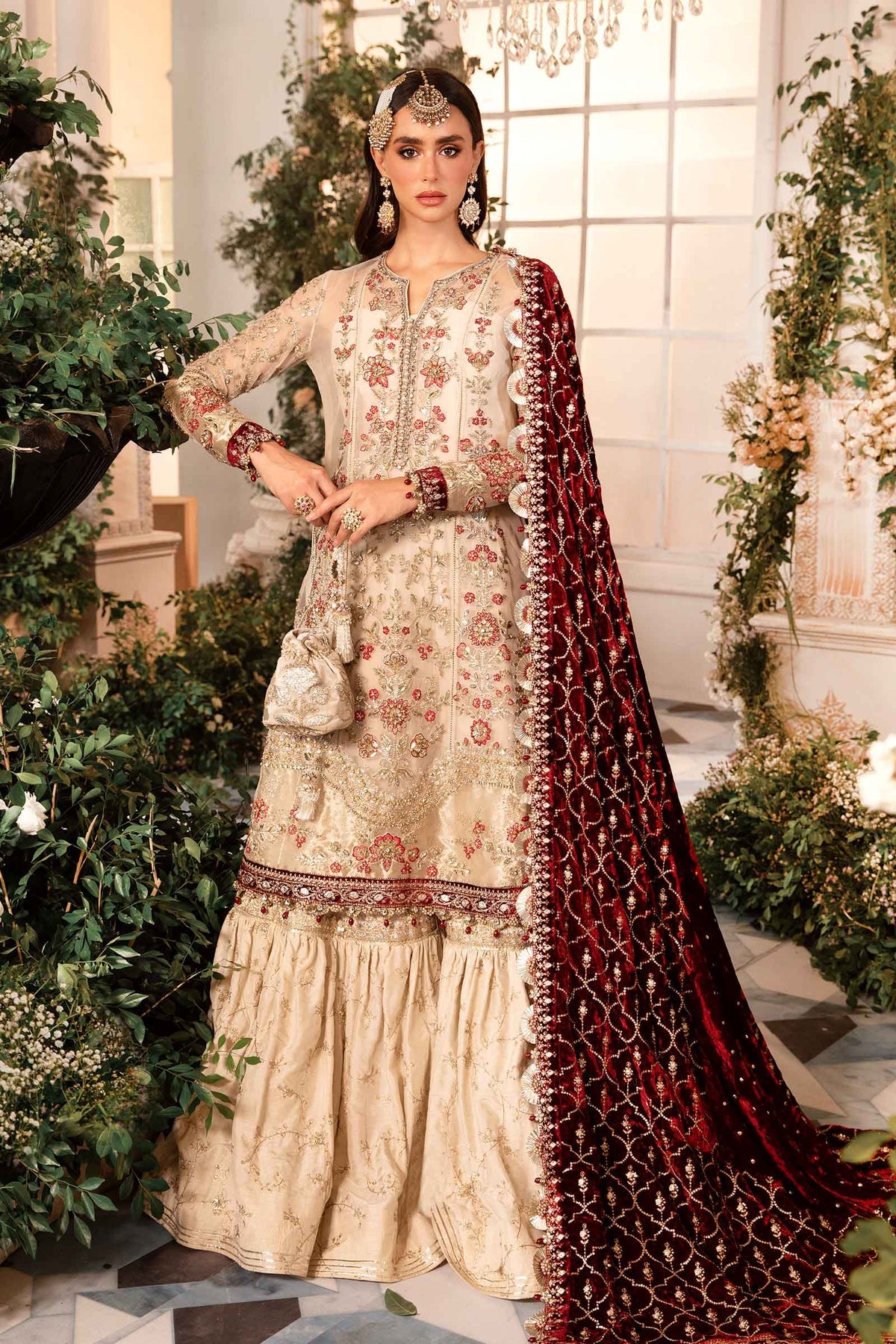 3 Piece Unstitched Embroidered Organza Suit | BD-2905