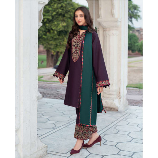 EMBROIDERED SLUB KHADDAR DW'24 D1