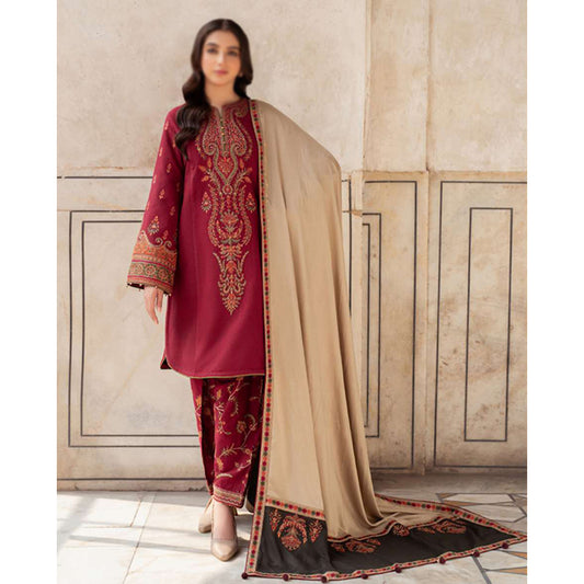 EMBROIDERED SLUB KHADDAR DW'24 D3