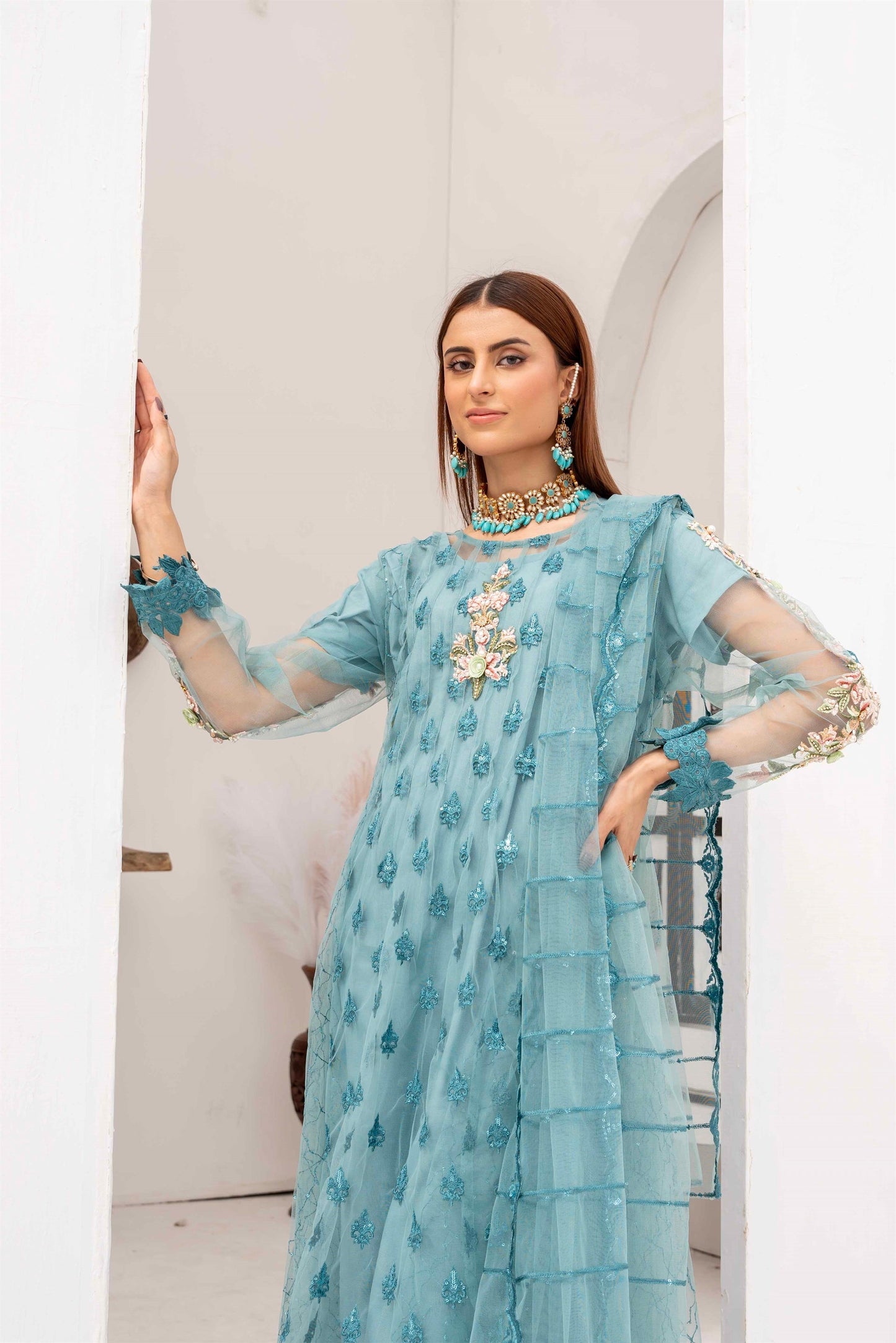 KURTI 0084-ICE BLUE