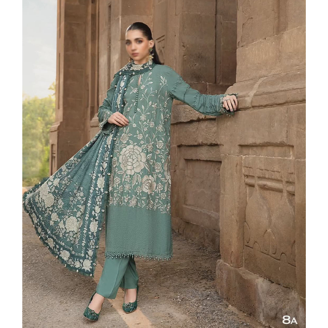 3 Piece Unstitched Printed Linen Suit | MPT-2408-A