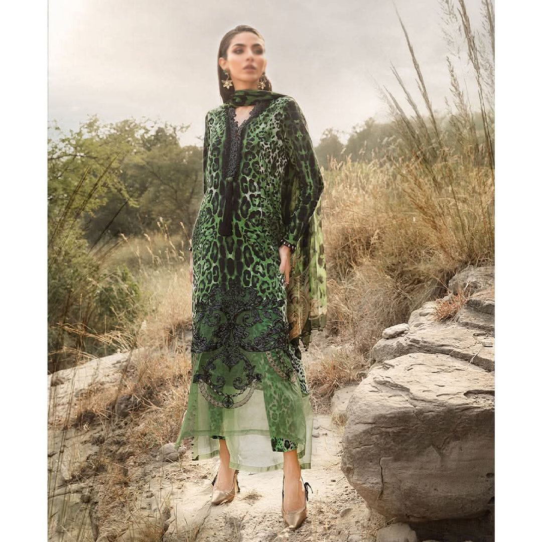 3 Piece Unstitched Printed Linen Suit | MPT-2409-A