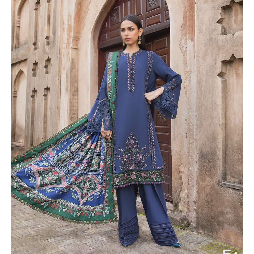 3 Piece Unstitched Printed Linen Suit | MPT-2405-A