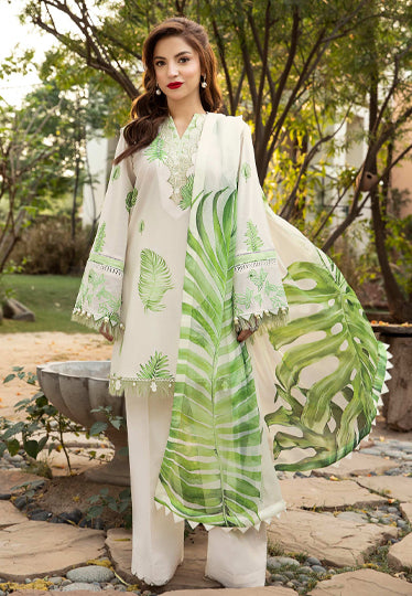 3 Pc Unstitched Embroidered Lawn Suit | MB-CUS25-906B