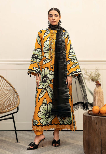 3 Pc Unstitched Embroidered Lawn Suit | MB-CUS25-902A