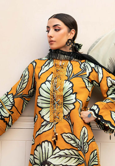 3 Pc Unstitched Embroidered Lawn Suit | MB-CUS25-902A