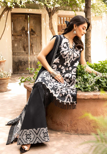 3 Pc Unstitched Embroidered Lawn Suit | MB-CUS25-904B