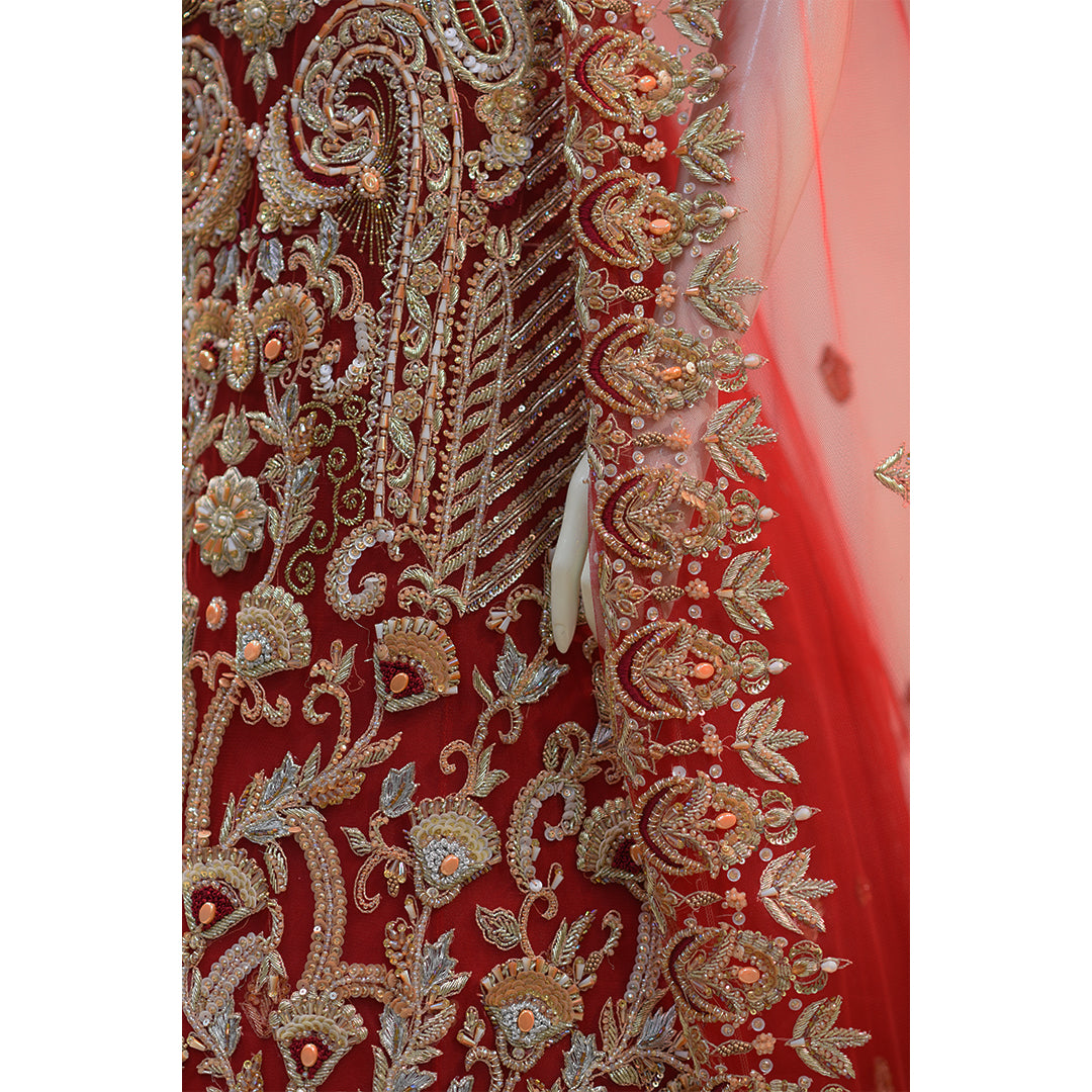 MCS BRIDAL MEHROON LEHNGA