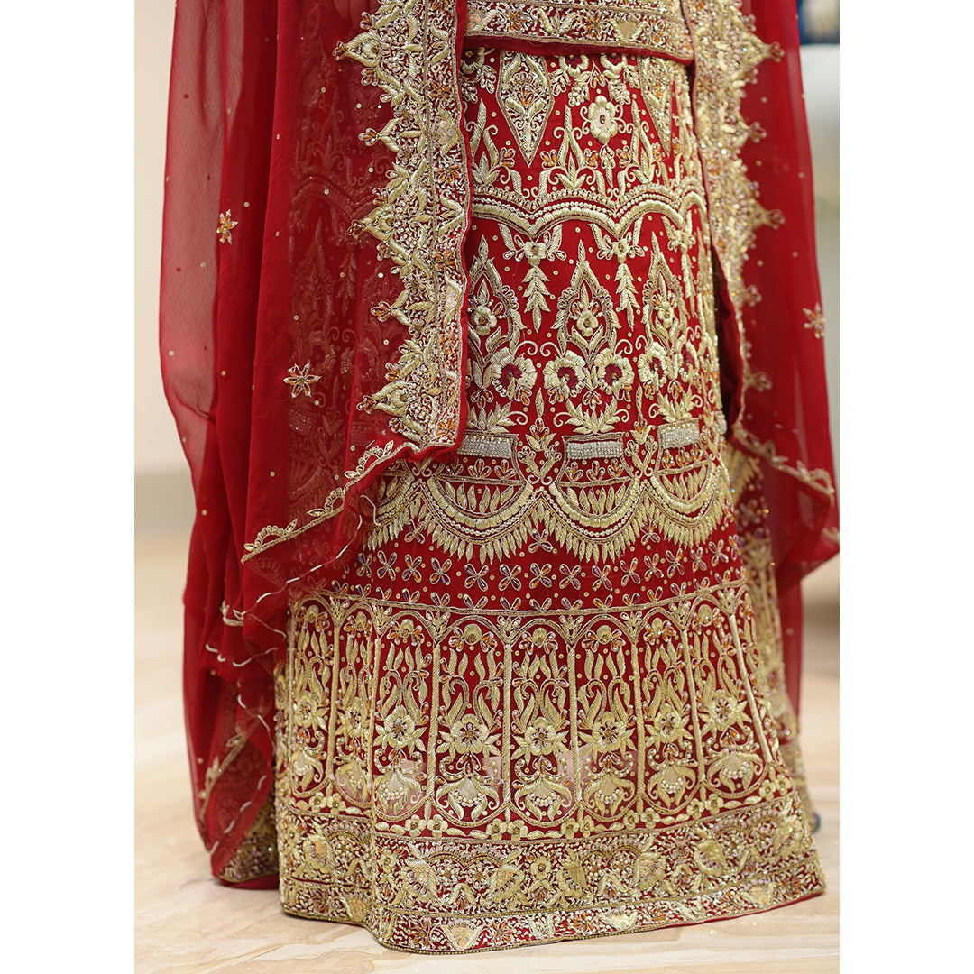 MCS BRIDAL RED BRIDAL LEHNGA