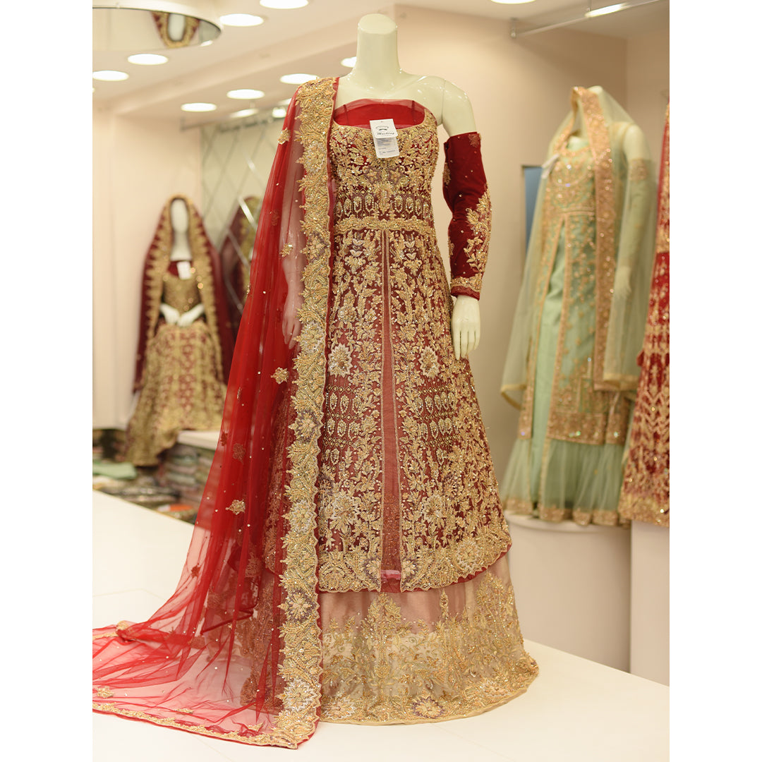 MCS BRIDAL RED LEHNGA