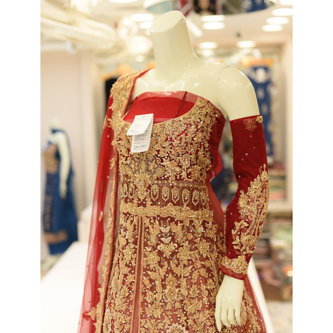 MCS BRIDAL RED LEHNGA