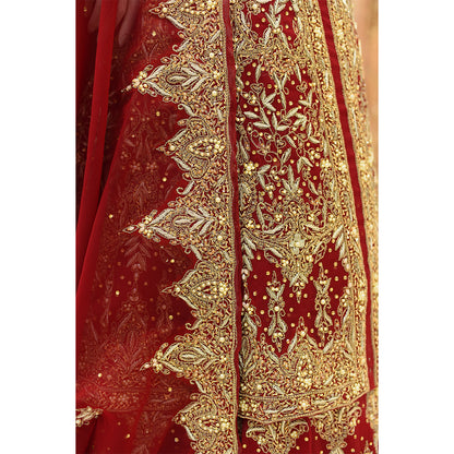 MCS BRIDAL RED LEHNGA