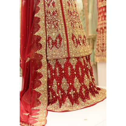 MCS BRIDAL RED LEHNGA