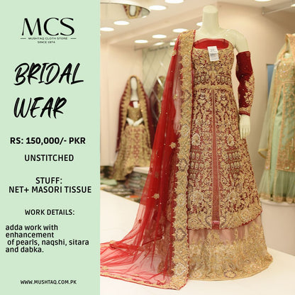 MCS BRIDAL RED LEHNGA