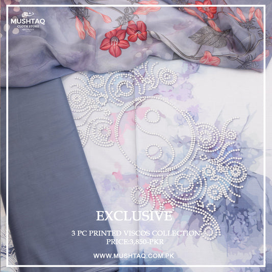 Exclusive 3Pcs Printed Viscose Collection Vol 2 Design - 10