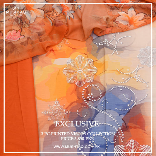 Exclusive 3Pcs Printed Viscose Collection Vol 2 Design - 3