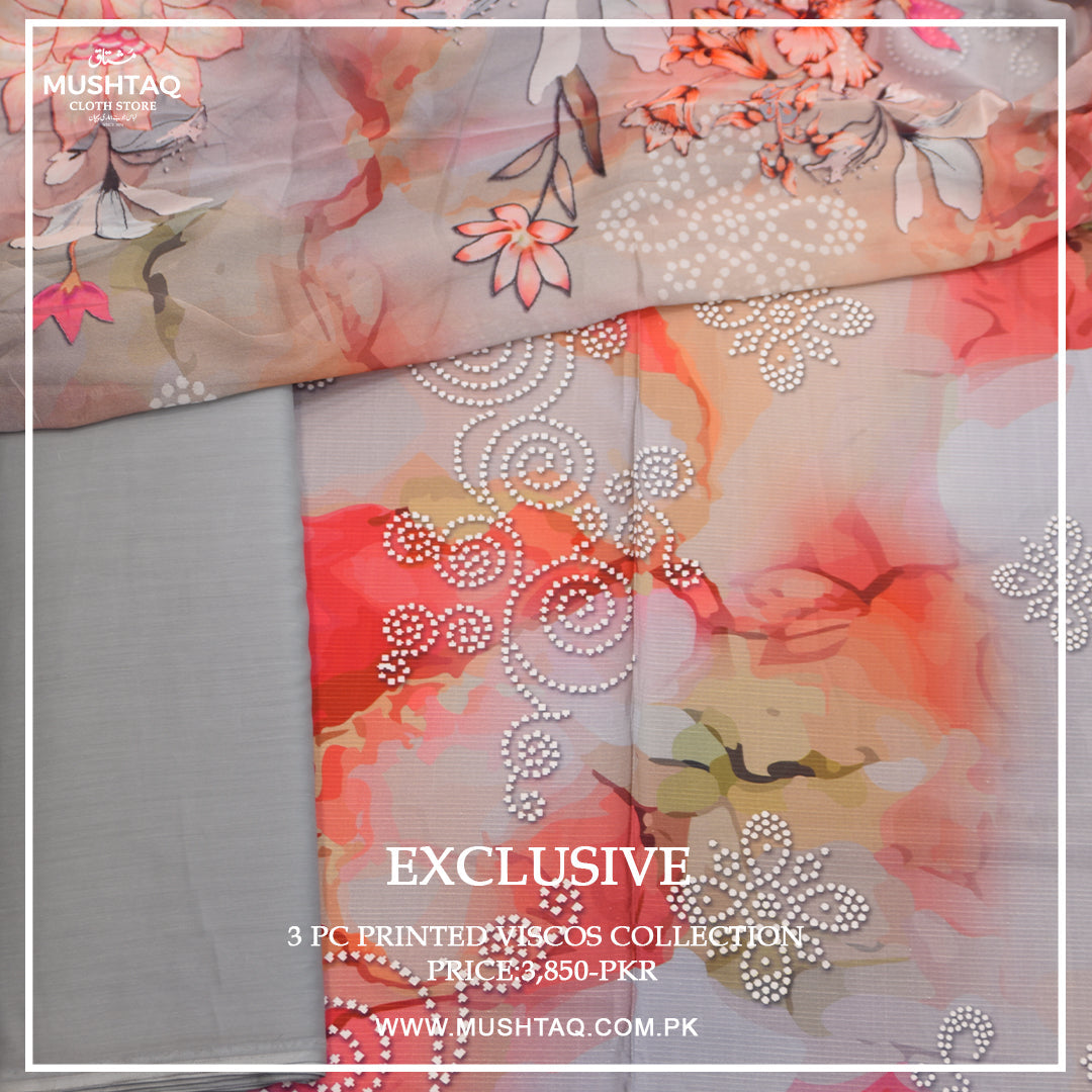 Exclusive 3Pcs Printed Viscose Collection Vol 2 Design - 8