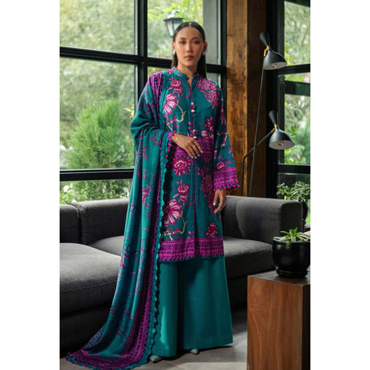 3 Pc Unstitched Printed Khaddar Suit | 503-B