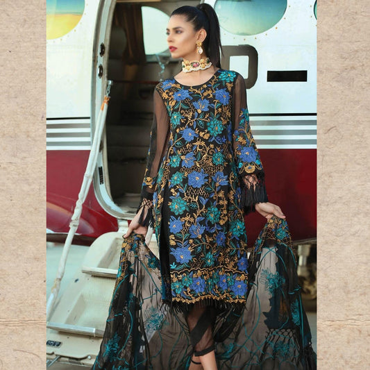 Majestic By EmbRoyal Embroidered Chiffon Unstitched 3 Piece Suit
