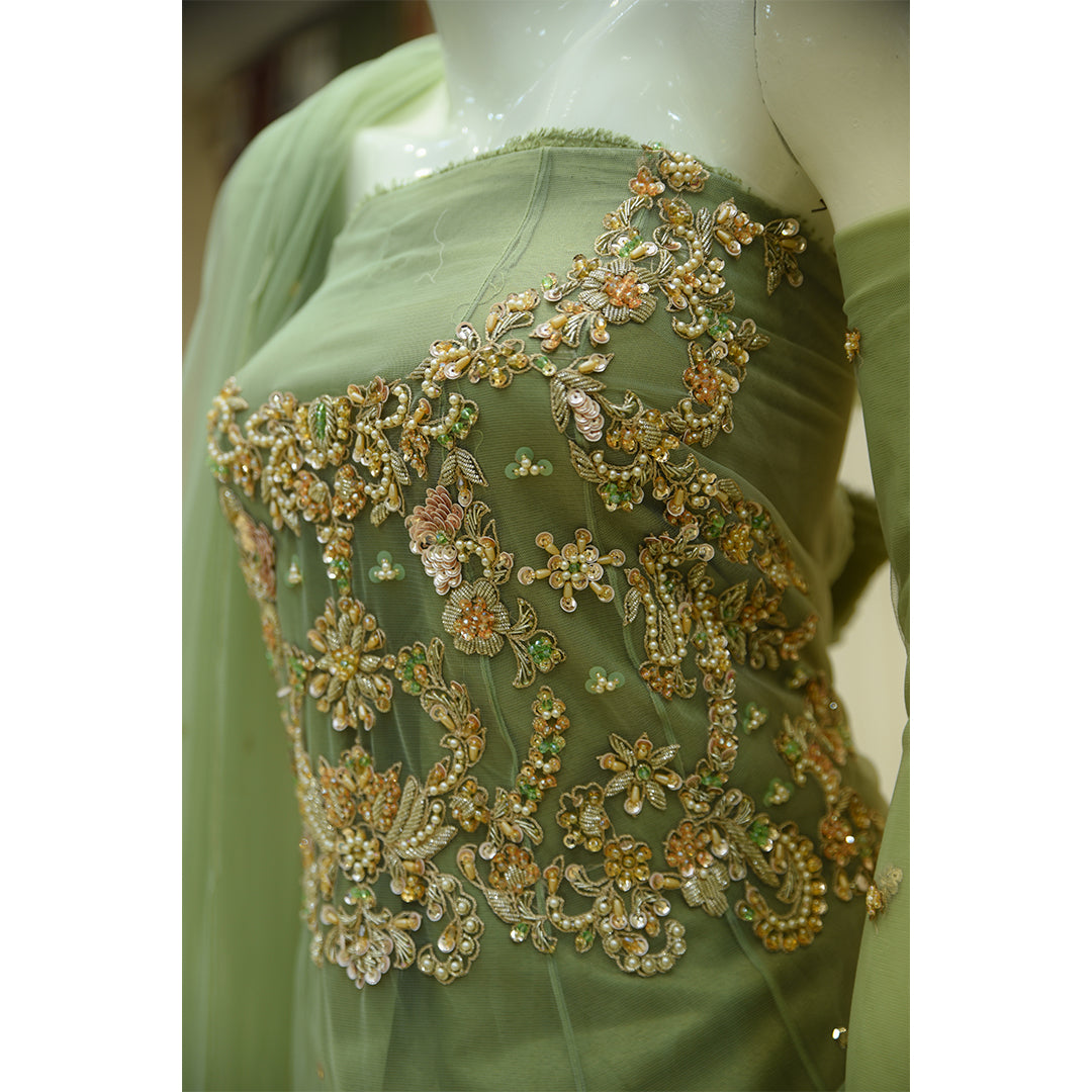 MCS BRIDAL PISTA GREEN DRESS