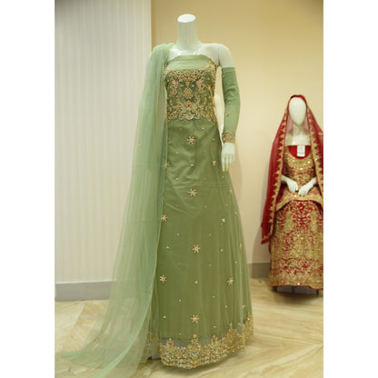 MCS BRIDAL PISTA GREEN DRESS