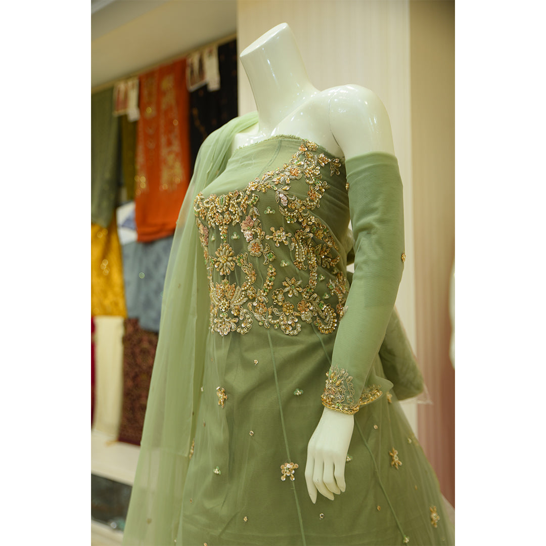 MCS BRIDAL PISTA GREEN DRESS