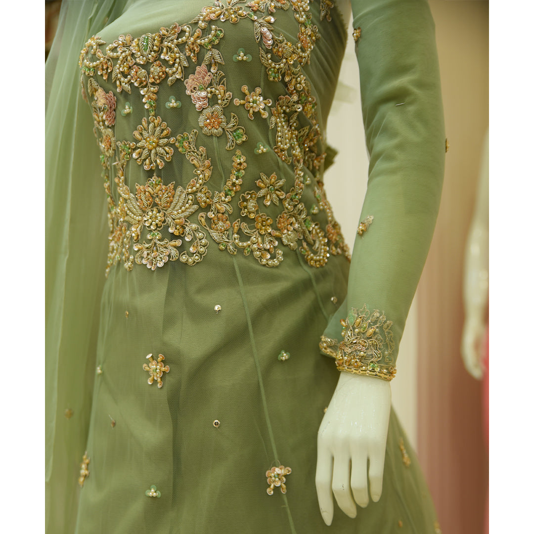 MCS BRIDAL PISTA GREEN DRESS