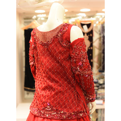 MCS BRIDAL RED LEHNGA