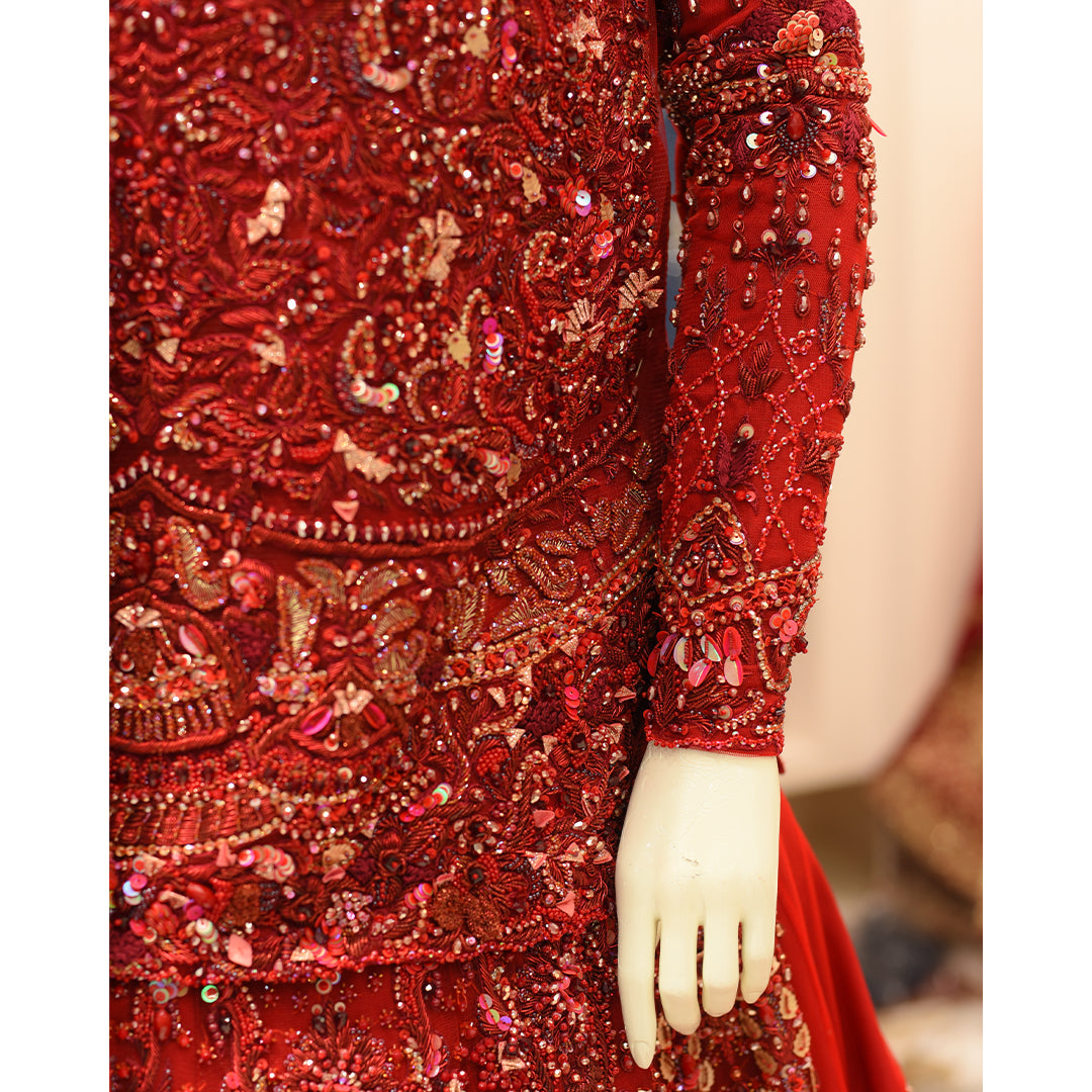 MCS BRIDAL RED LEHNGA