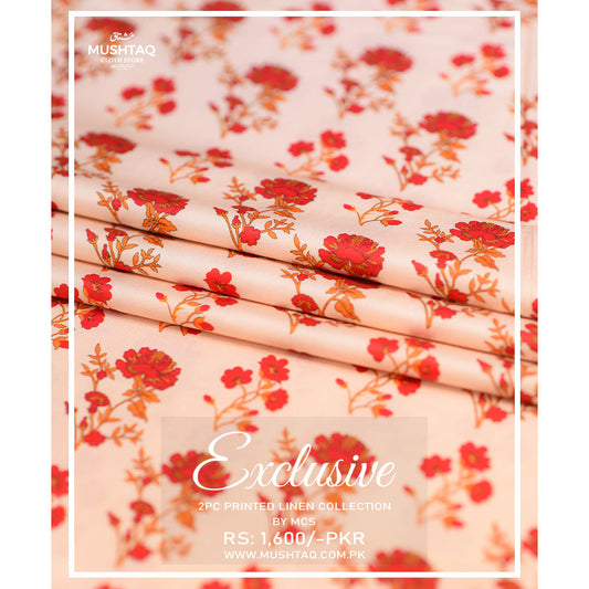 Exclusive 2Pcs Printed Linen Collection Design - 7