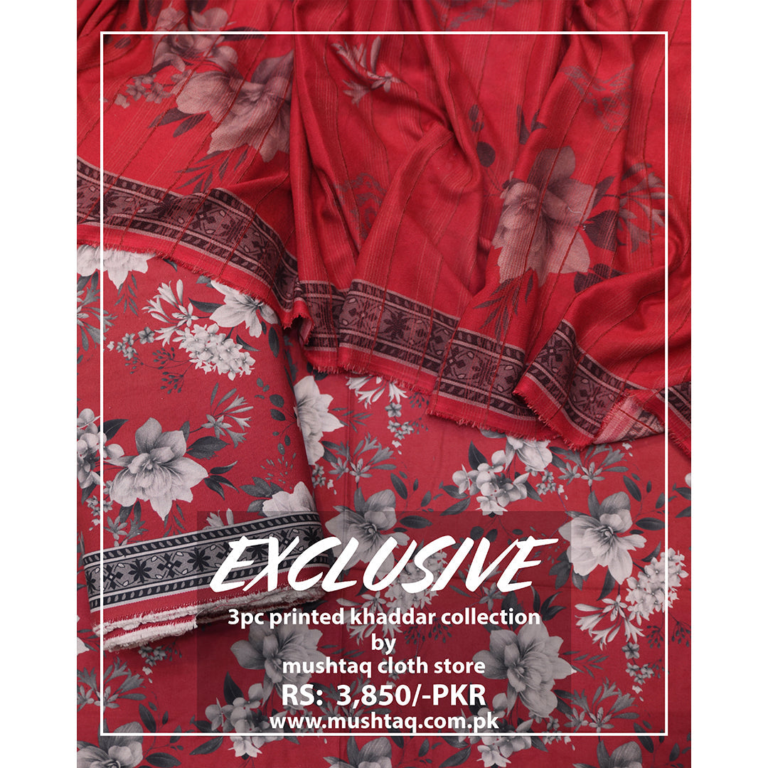 Exclusive 3Pcs Printed Khadder Collection Vol 6 Design - 13